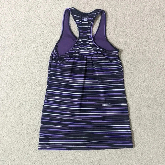 Athleta Racerback Tank Top w/ Built in Bra | Color: Black/Purple | Size: XXS - Picture 2 of 8